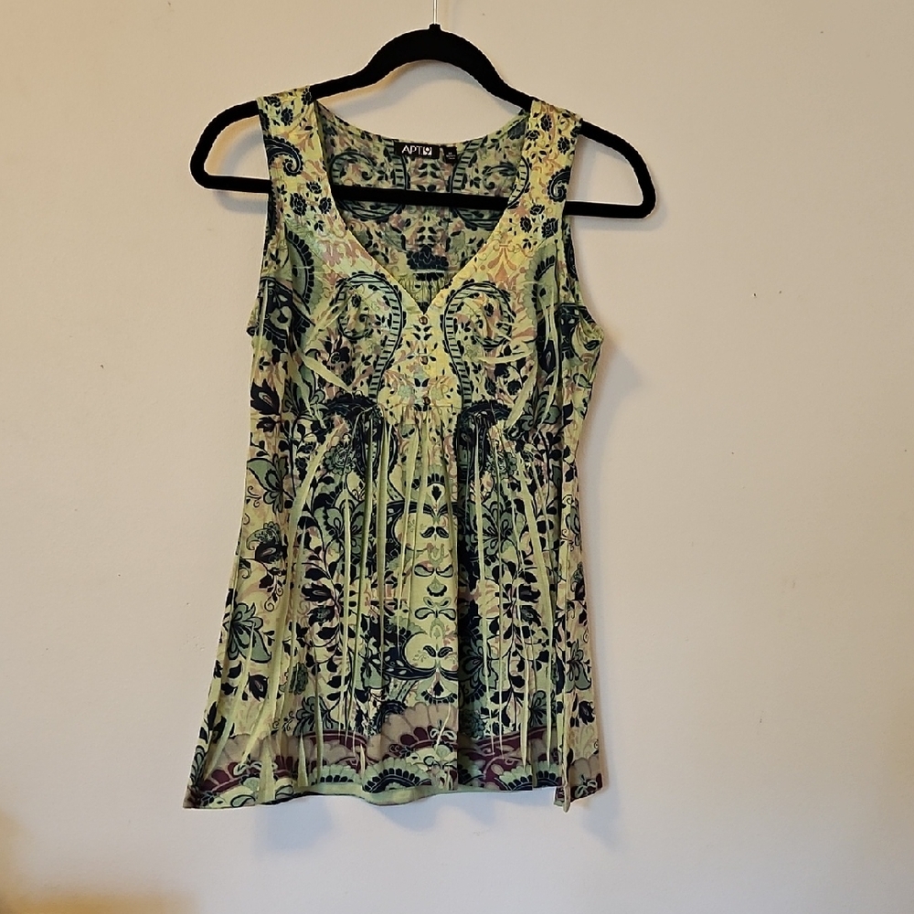 Apt. 9 Green Embellished Fitted Tank Top